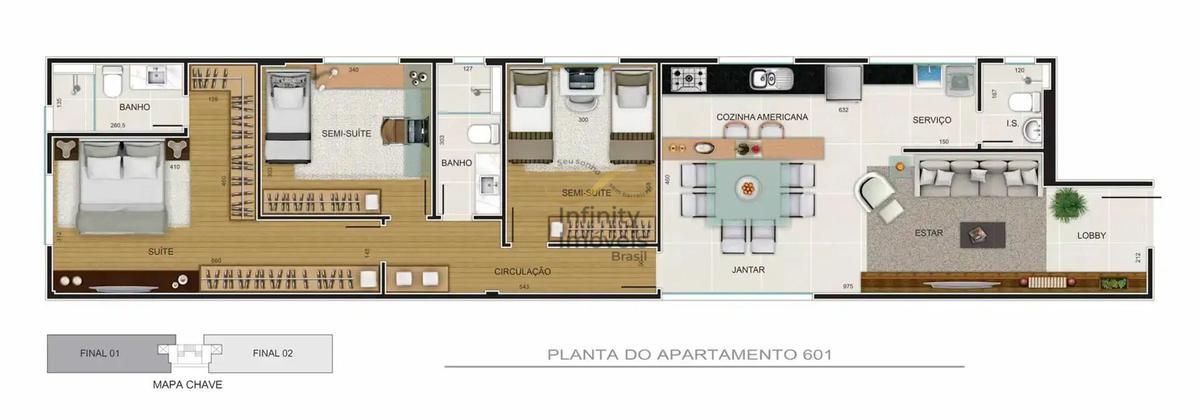Apartamento, Funcionários, 4 Quartos
