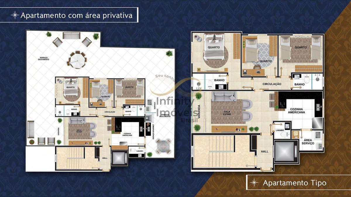 Apartamento, Monsenhor Messias, 3 Quartos