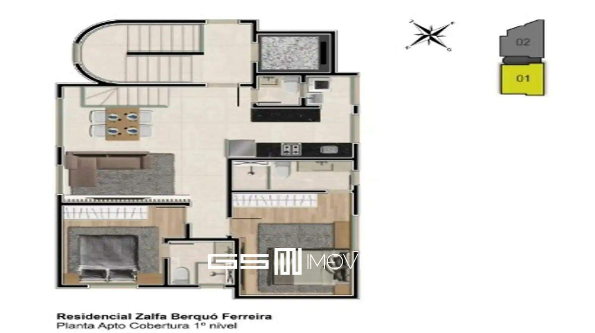 Apartamento, Vila Paris, 2 Quartos, 2 Vagas, 1 Suíte