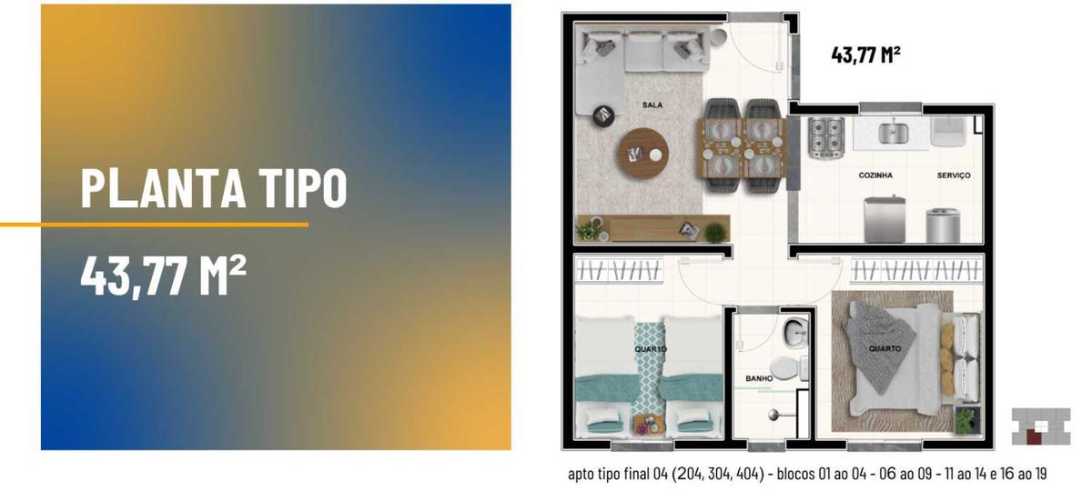 Apartamento, Felixlândia (justinópolis), 2 Quartos, 1 Vaga