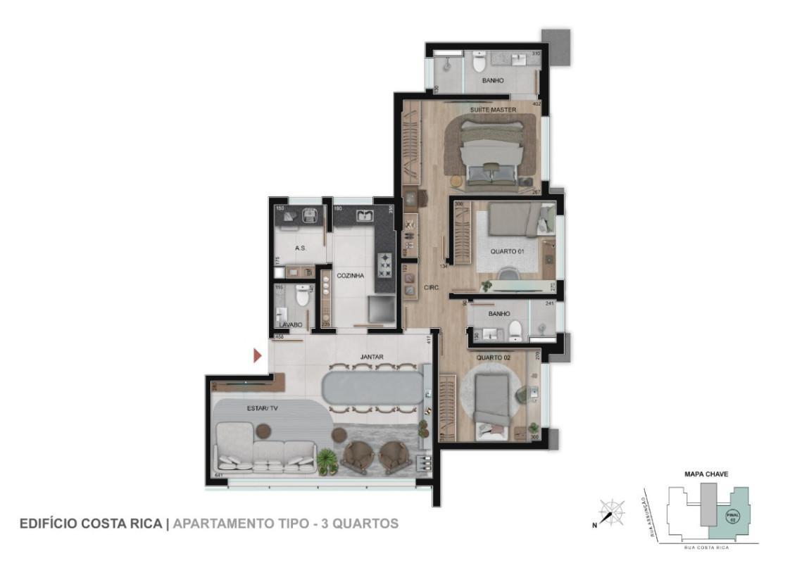Apartamento, Sion, 3 Quartos, 2 Vagas, 1 Suíte