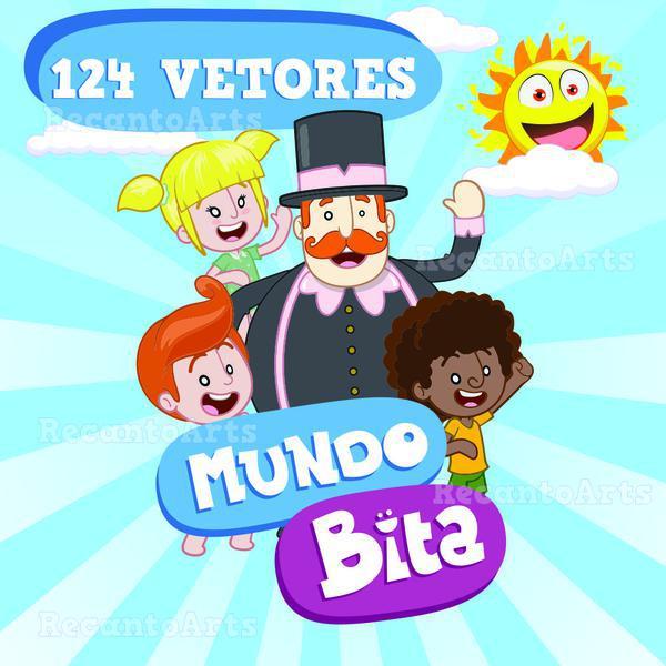 Vendo 124 Vetores do Mundo Bita em Cdr Ai Svg e Png