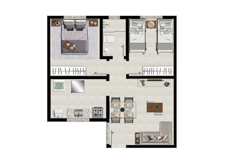 Apartamento, Niterói, 2 Quartos, 1 Vaga