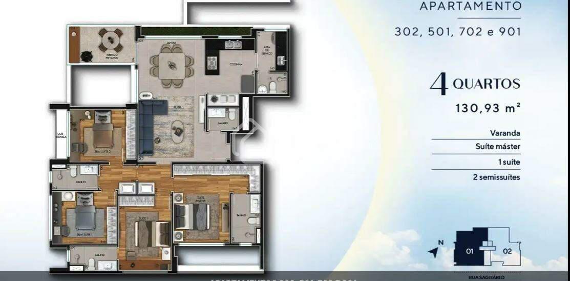 Apartamento, Santa Lúcia, 4 Quartos, 3 Vagas, 1 Suíte