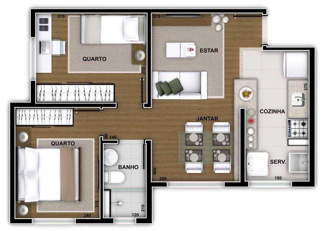 Apartamento, Pousada Santo Antônio, 2 Quartos, 1 Vaga