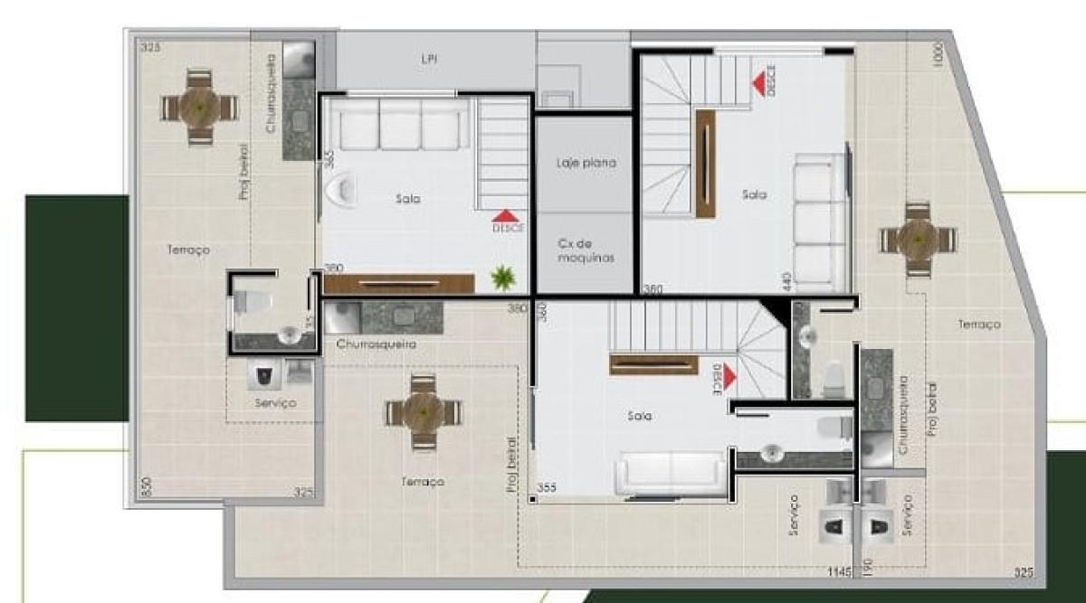 Cobertura, Caiçaras, 2 Quartos, 1 Vaga, 1 Suíte