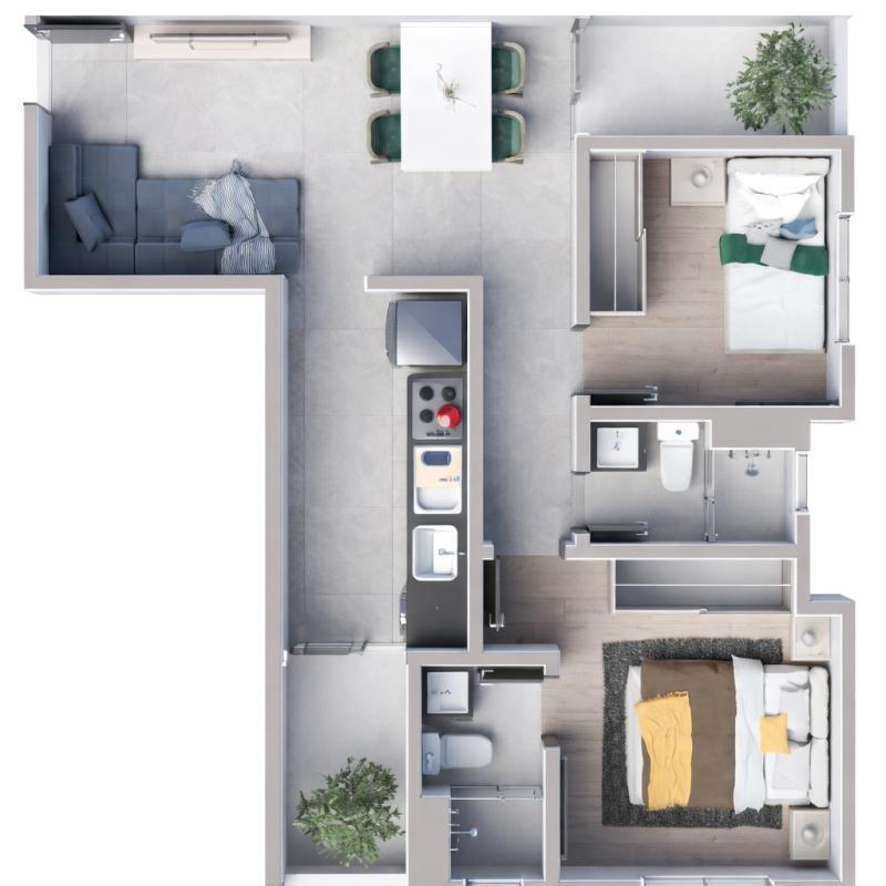 Apartamento, Ipiranga, 2 Quartos, 1 Vaga, 1 Suíte