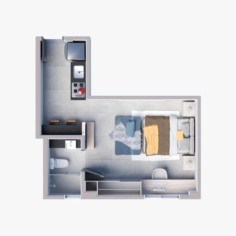 Apart Hotel, Concórdia, 1 Quarto, 1 Vaga