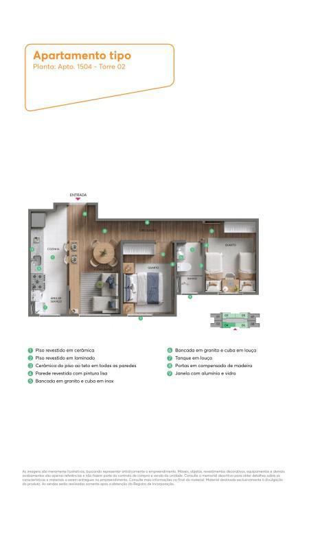 Apartamento, Três Barras, 2 Quartos, 1 Vaga, 1 Suíte