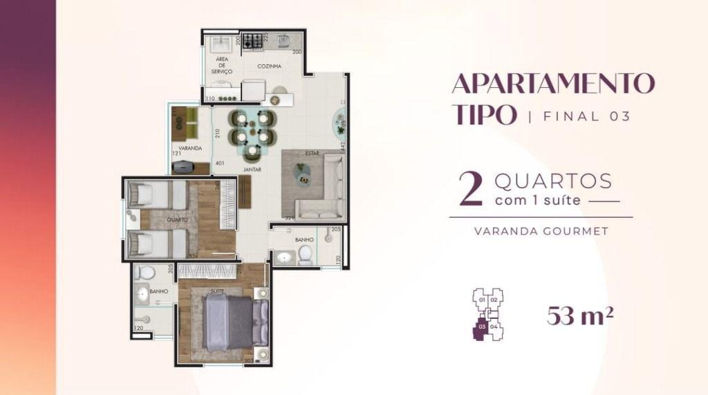 Apartamento, Fonte Grande, 2 Quartos, 1 Vaga