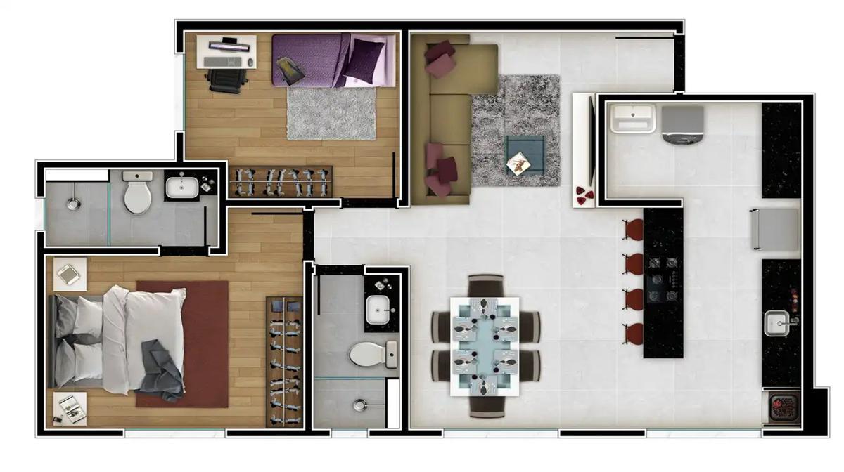 Apartamento, Alto Caiçaras, 2 Quartos, 2 Vagas, 1 Suíte