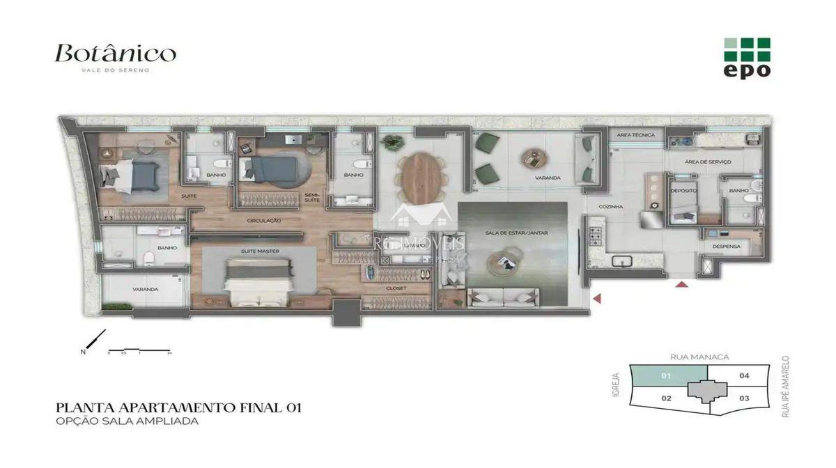 Apartamento, Vale do Sereno, 3 Quartos, 2 Vagas, 1 Suíte
