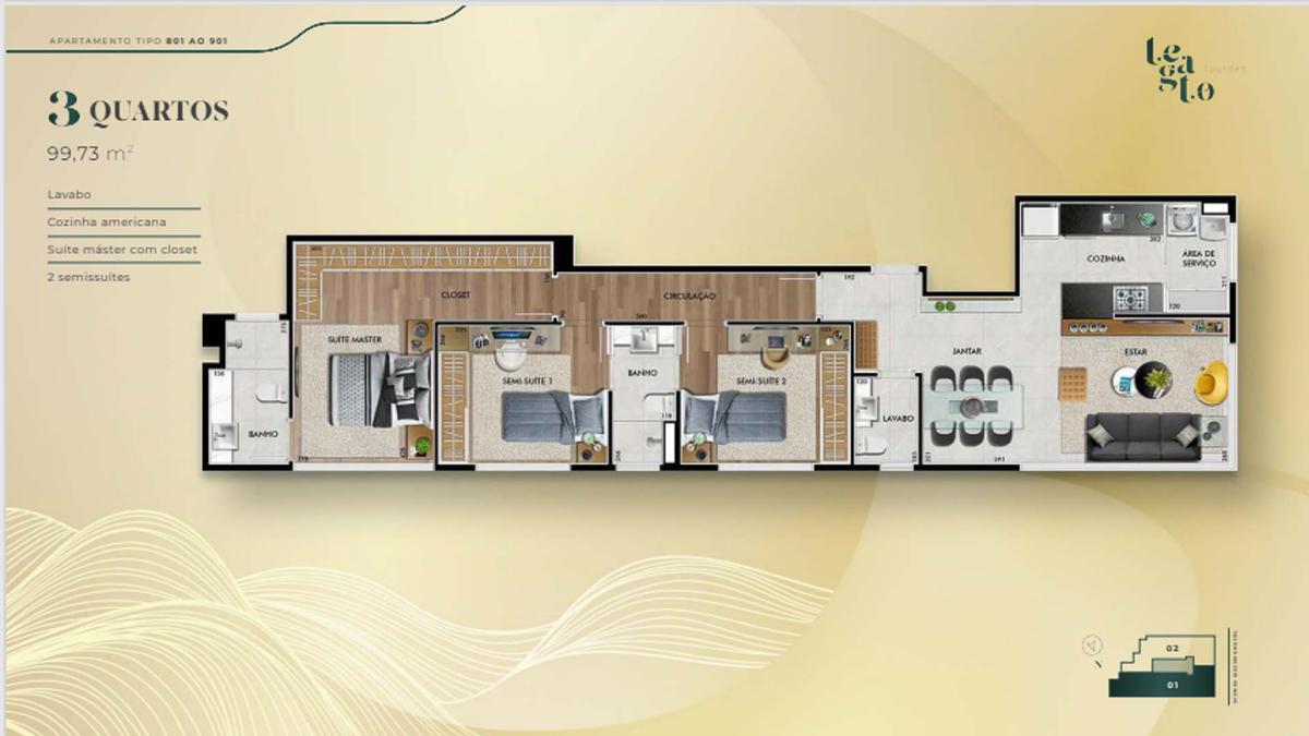 Apartamento, Lourdes, 3 Quartos, 2 Vagas, 1 Suíte