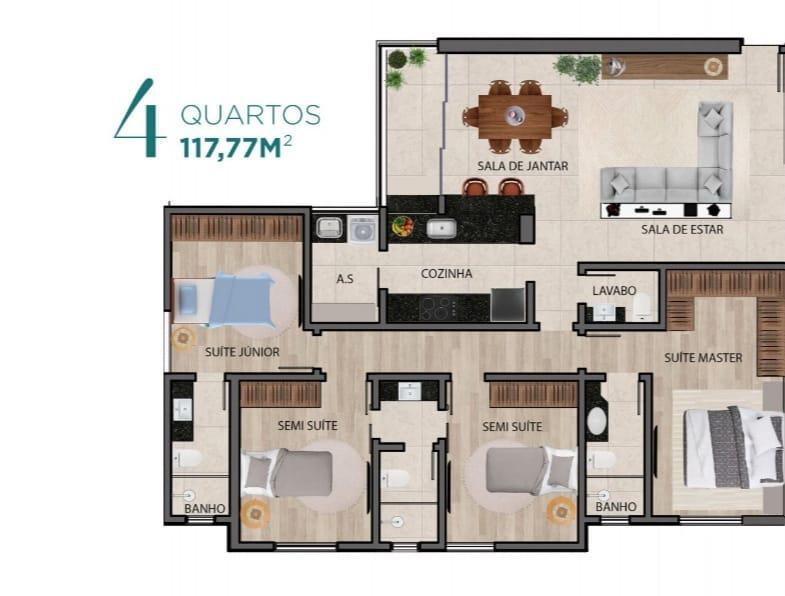 Apartamento, Palmares, 4 Quartos, 2 Vagas, 2 Suítes