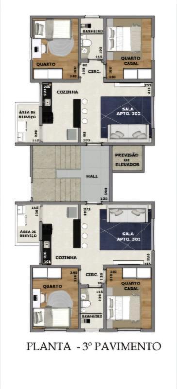 Apartamento, Coqueiros, 2 Quartos, 1 Vaga