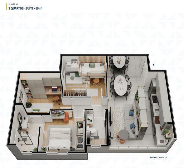 Apartamento, Estoril, 3 Quartos, 1 Vaga, 1 Suíte