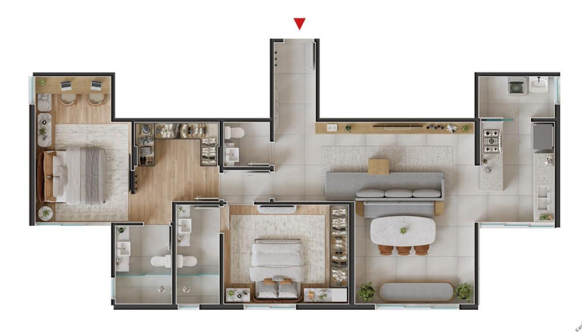 Apartamento, Santa Lúcia, 3 Quartos, 2 Vagas, 1 Suíte