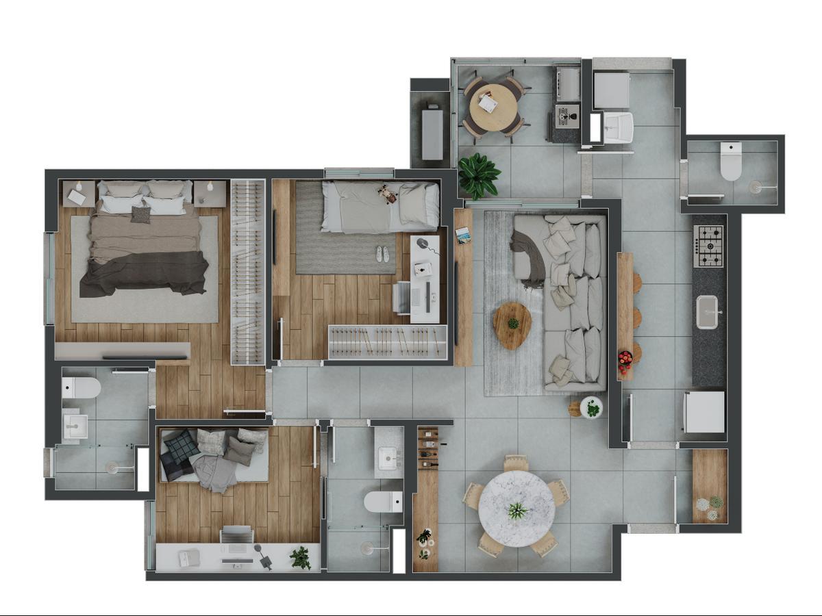 Apartamento, Serra do Curral Del Rey, 3 Quartos, 2 Vagas, 1 Suíte