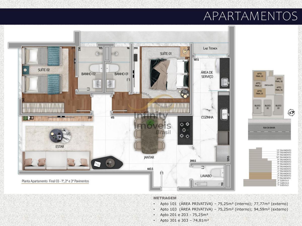 Apartamento, Lourdes, 3 Quartos