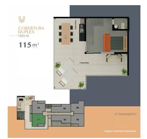 Cobertura, Castelo, 2 Quartos, 2 Vagas, 1 Suíte