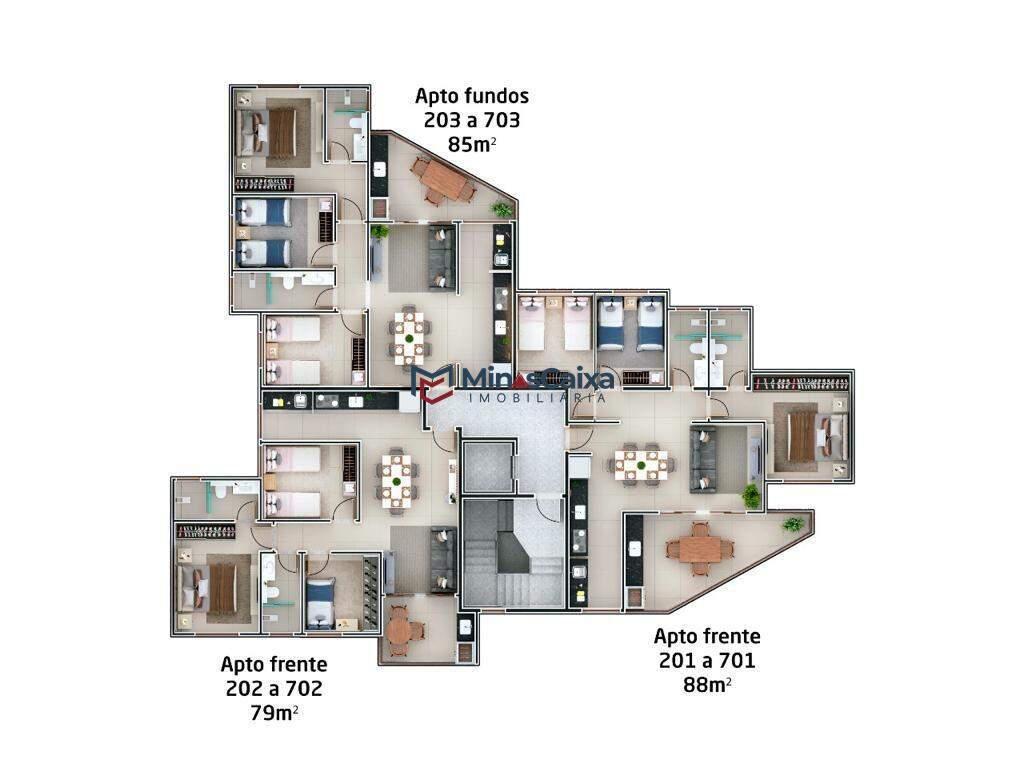 Apartamento, Iguaçu, 3 Quartos, 1 Vaga, 1 Suíte