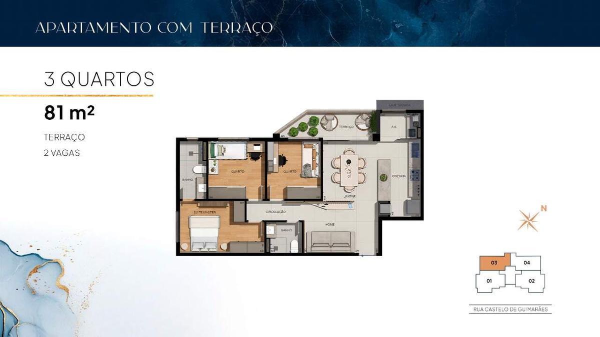 Apartamento, Castelo, 3 Quartos, 2 Vagas, 3 Suítes