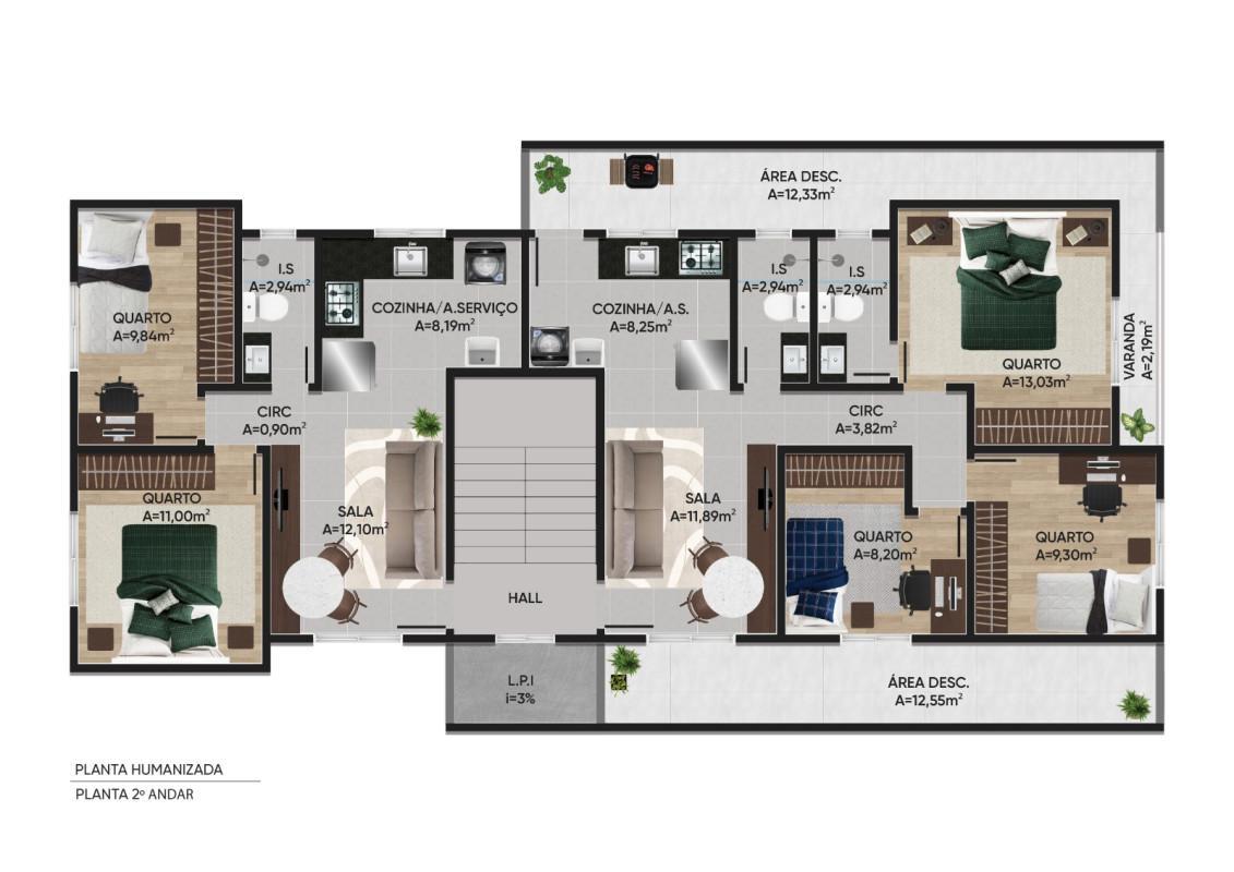 Apartamento, Palmeiras, 2 Quartos, 2 Vagas