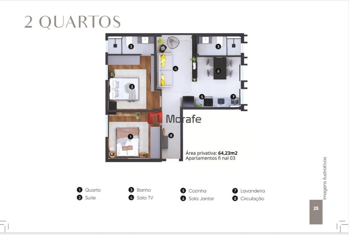 Apartamento, Centro, 2 Quartos, 0 Vaga, 1 Suíte