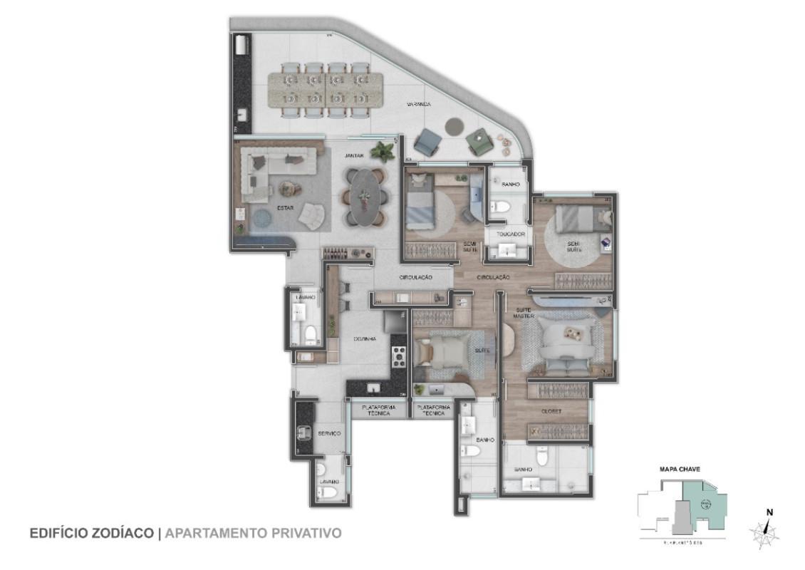 Apartamento, Santa Lúcia, 4 Quartos, 4 Vagas, 2 Suítes