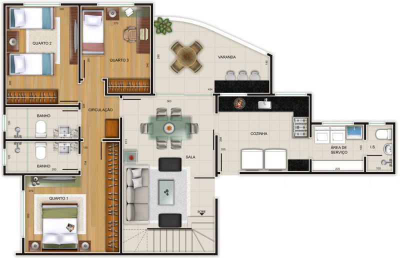 Cobertura, Jaraguá, 3 Quartos, 4 Vagas, 1 Suíte