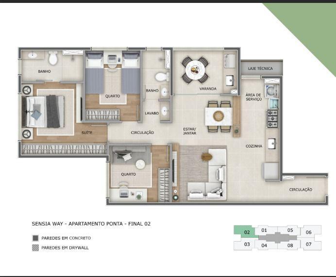 Apartamento, Estoril, 3 Quartos, 2 Vagas, 1 Suíte