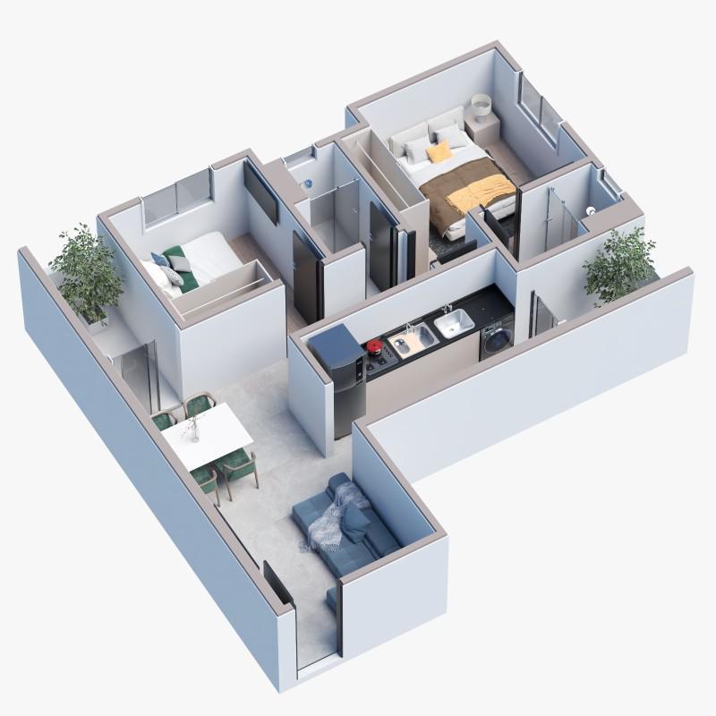 Apartamento, Concórdia, 2 Quartos, 1 Vaga, 1 Suíte