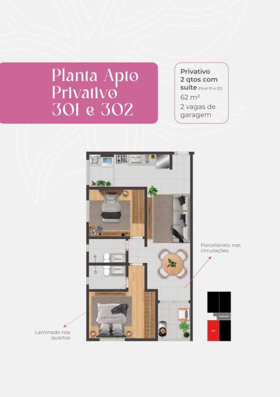 Apartamento, Nova Suíssa, 2 Quartos, 2 Vagas, 1 Suíte