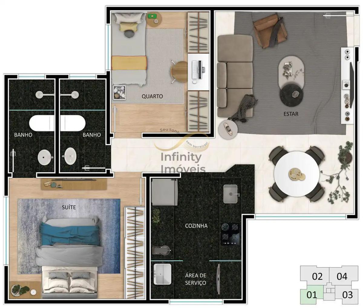 Apartamento, Santo Antônio, 2 Quartos