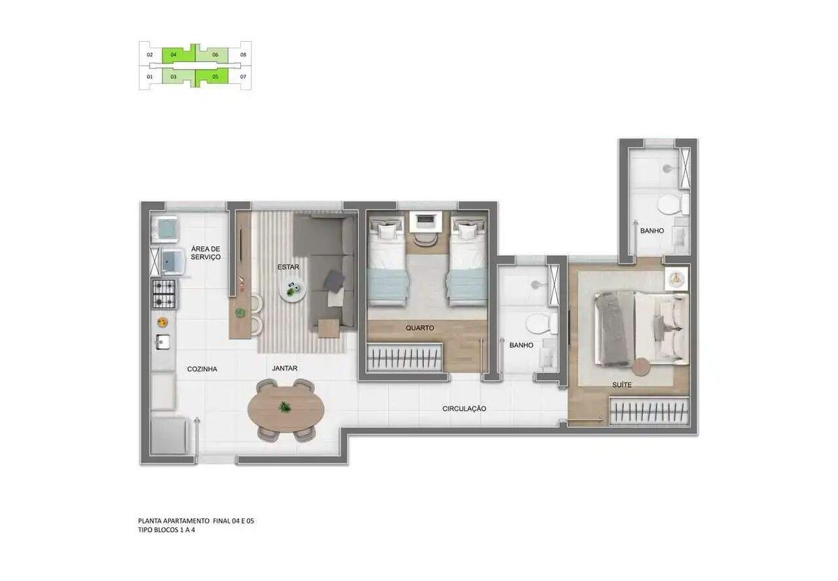 Apartamento, Estoril, 2 Quartos, 1 Vaga, 1 Suíte