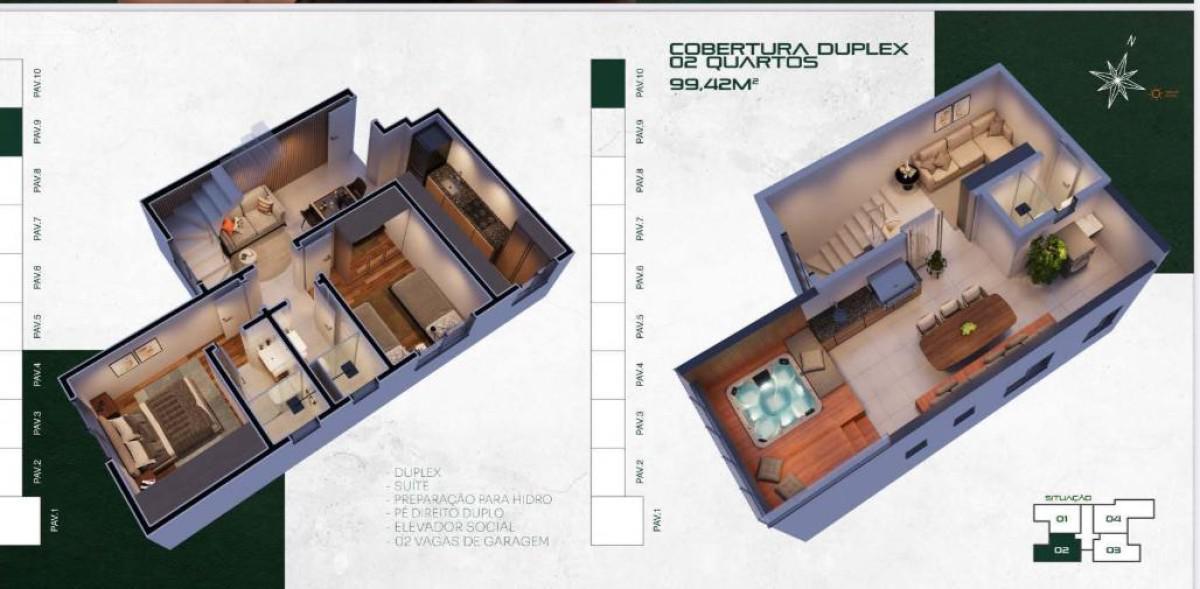 Cobertura, Miramar (barreiro), 2 Quartos, 1 Vaga, 1 Suíte