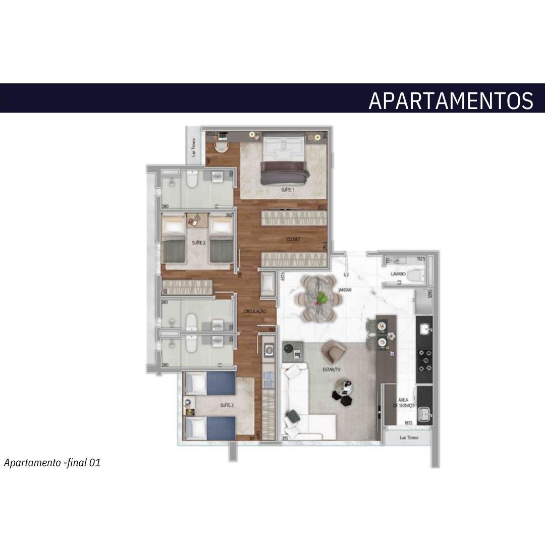 Apartamento, Lourdes, 3 Quartos, 2 Vagas, 3 Suítes