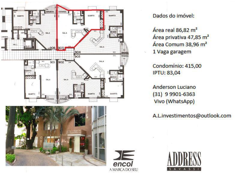Apartamento, Savassi, 1 Quarto, 1 Vaga