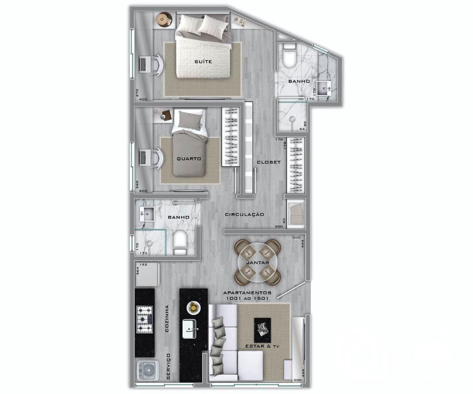 Apartamento, Lourdes, 3 Quartos, 2 Vagas, 1 Suíte
