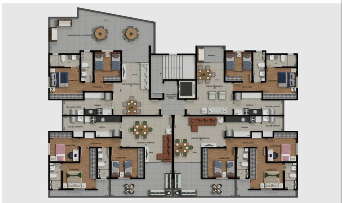 Apartamento, Caiçaras, 3 Quartos, 2 Vagas, 1 Suíte