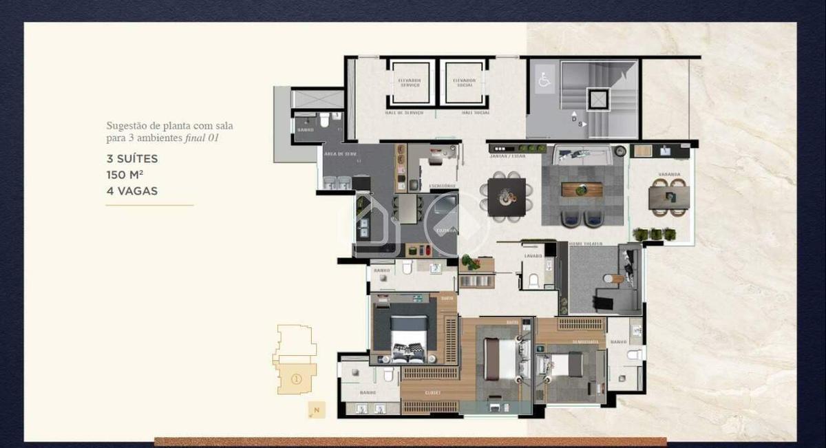 Apartamento, Serra, 4 Quartos, 4 Vagas, 3 Suítes