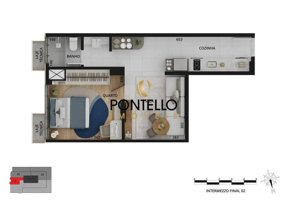 Apartamento, Savassi, 1 Quarto, 0 Vaga