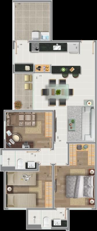 Apartamento, Sagrada Família, 3 Quartos, 2 Vagas, 1 Suíte
