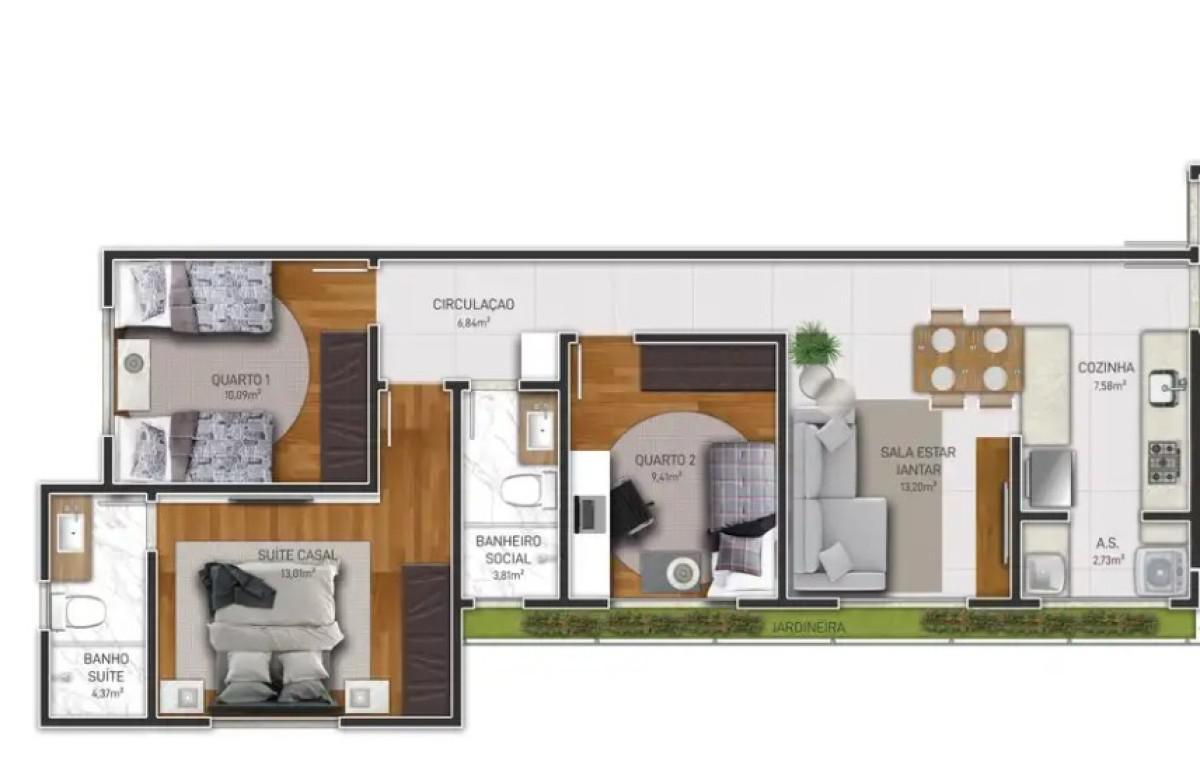 Apartamento, Sagrada Família, 3 Quartos, 2 Vagas, 1 Suíte
