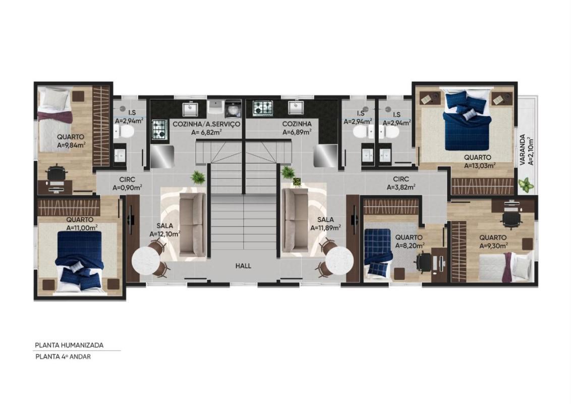 Cobertura, Palmeiras, 3 Quartos, 2 Vagas, 1 Suíte