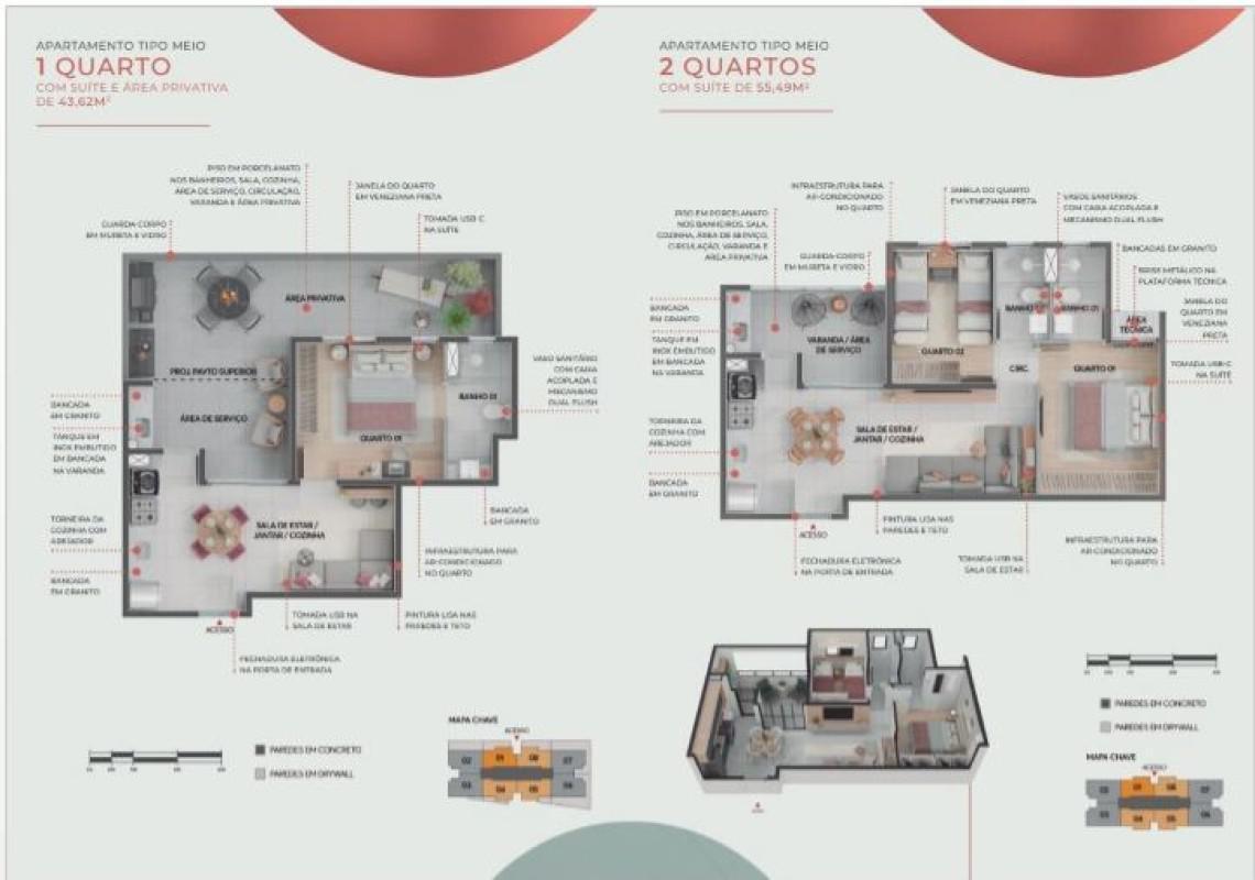 Apartamento, Dom Cabral, 1 Quarto, 0 Vaga, 1 Suíte