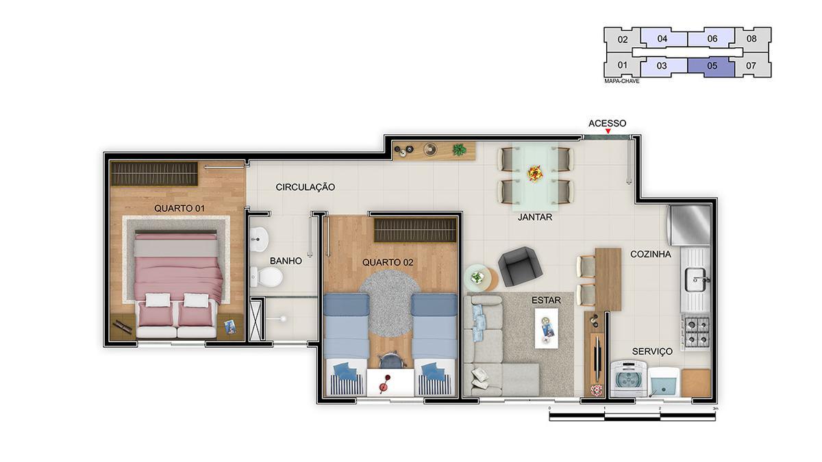 Apartamento, Palmeiras, 2 Quartos, 1 Vaga