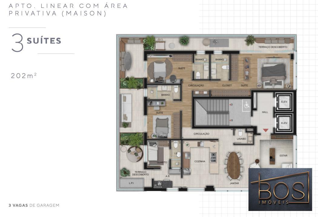 Apartamento, Lourdes, 3 Quartos, 2 Vagas, 1 Suíte
