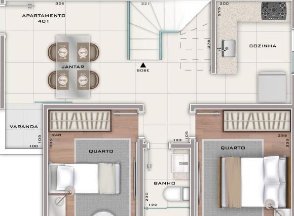Apartamento, Santa Terezinha, 2 Quartos, 2 Vagas, 1 Suíte