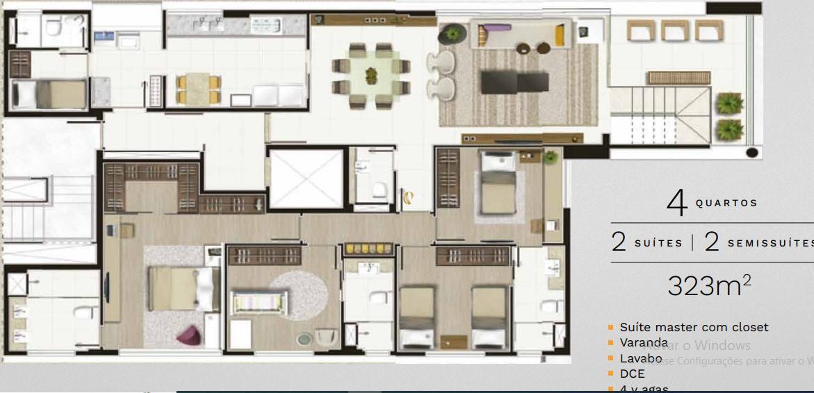 Apartamento, Cruzeiro, 4 Quartos, 4 Vagas, 2 Suítes